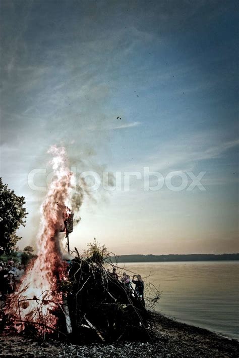 Bonfire on beach | Stock image | Colourbox