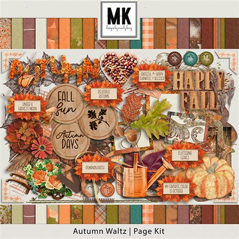 Autumn Waltz Page Kit | Digital Art