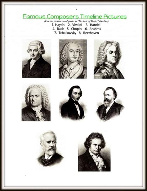 Free Famous Composers Timeline Printables - Homeschool Giveaways