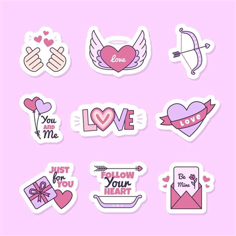 Valentine Greeting Chat Stickers Set 17322837 Vector Art at Vecteezy