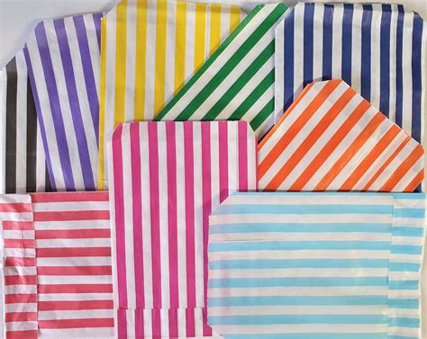 Candy Stripe Confectionery Paper Bags | Etsy