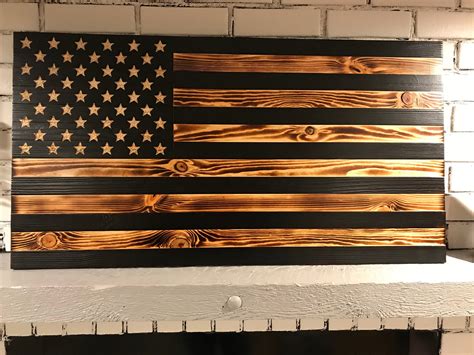 Rustic American Wooden Flag Charred Black Stripes – Old Glory Rustic ...