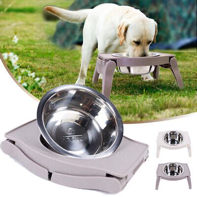 Raised Dog Bowl Large Stand Single Feeder Elevated Collapsible Water Food Bowls | eBay