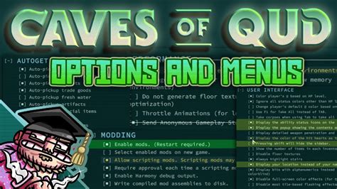 Caves of Qud - Tutorial - Options and Menus - YouTube