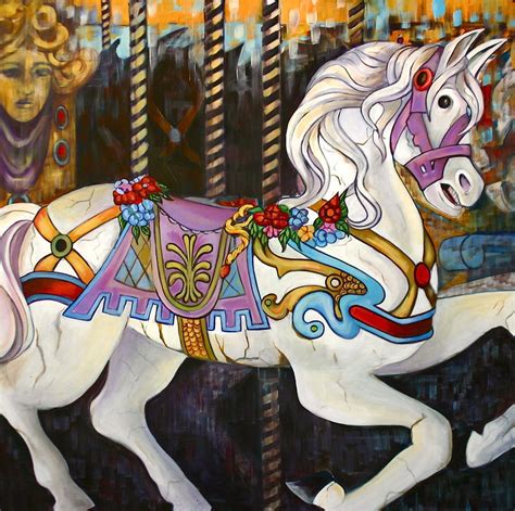 Carousel Horse Hull Massachusetts Painting by Susan Santiago