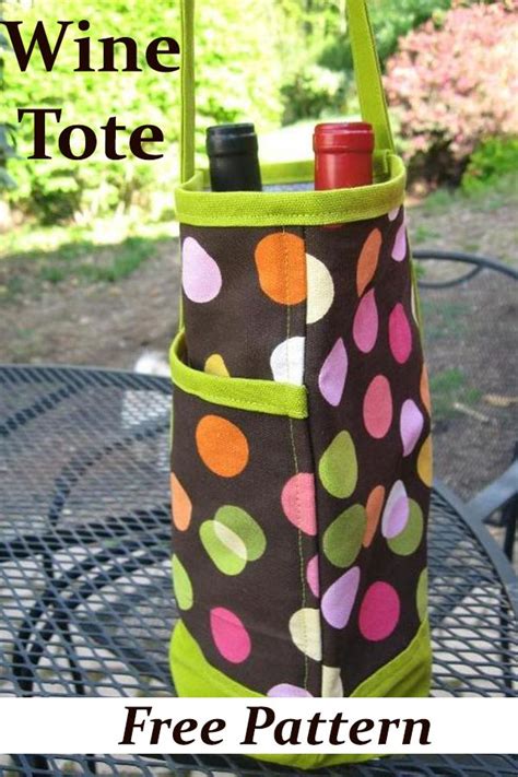 Wine Tote | Free Pattern – Sewing With Scraps | Wine tote, Wine tote ...