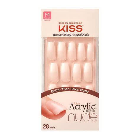 Kiss Salon Acrylic Nude French False Nail Kit, Leilani, 1 Ea