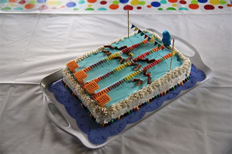 My son's swimming cake for his birthday | Swimming cake, Cake, Birthday