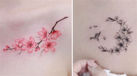 Share more than 73 cherry blossom tattoo behind ear - in.cdgdbentre