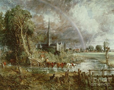 Salisbury Cathedral From the Meadows Painting by John Constable - Pixels