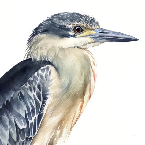 ArtStation - Night Heron Bird Portrait Watercolor Painting