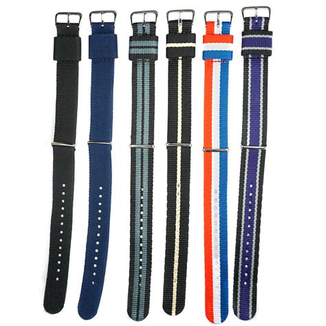 Nylon Watch Strap 20mm 22mm Watch Band Stripe Fiber Fabric Mens for Watches | eBay