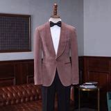 Fashion Pink Velvet Shawl Laple Men Suits for Wedding Showprettydress – showprettydress