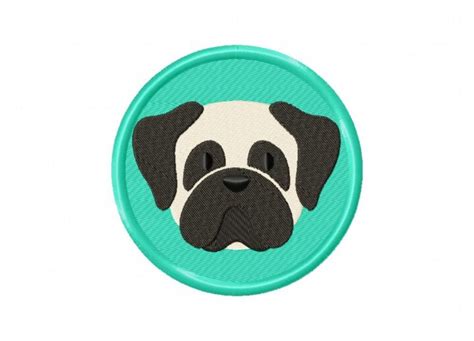 Pug Button Machine Embroidery Design – Daily Embroidery