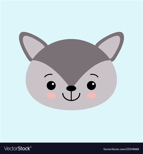 Image of cute little wolf in cartoon style Vector Image