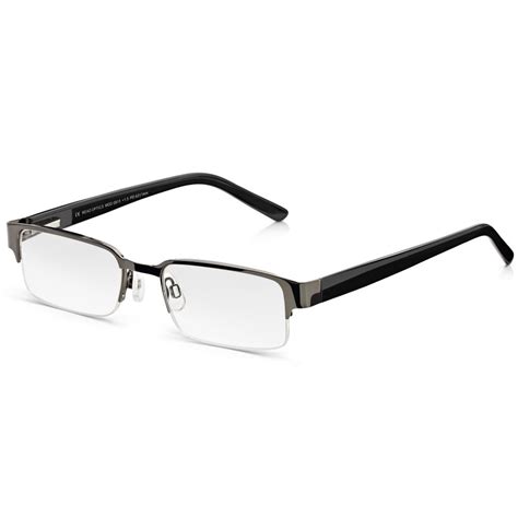 Buy Read Optics Mens Carbon Black Super Supra Half Frame Rectangle ...