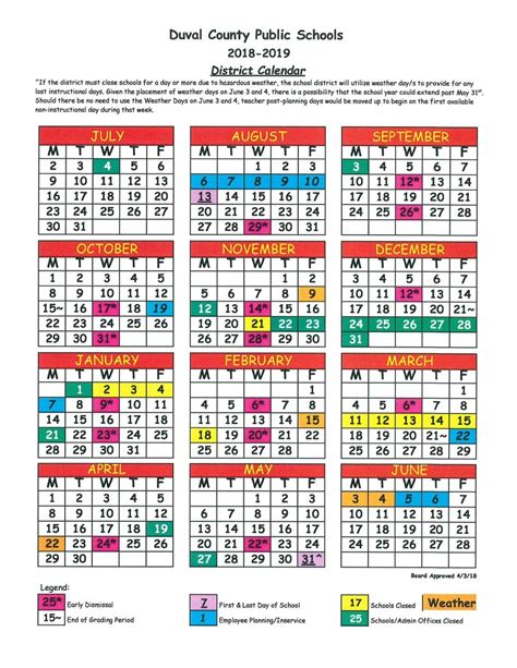 Duval County School Calendar 2019 | Qualads