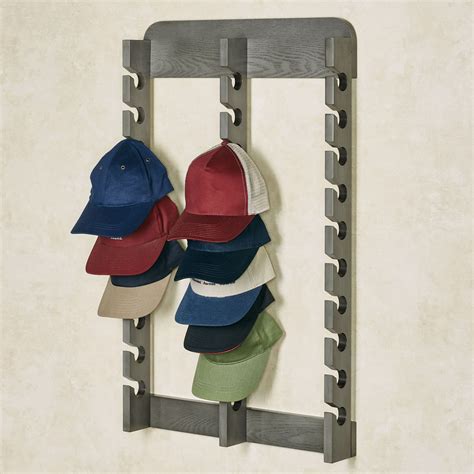 Wood Cap Display Wall Rack - holds up to 30 hats | Wall hat racks, Wall ...