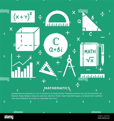 Mathematics science banner with place for text. Poster with math symbols and expressions. Vector ...