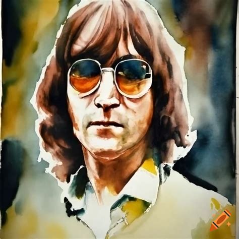 Watercolor painting of john lennon's face on Craiyon