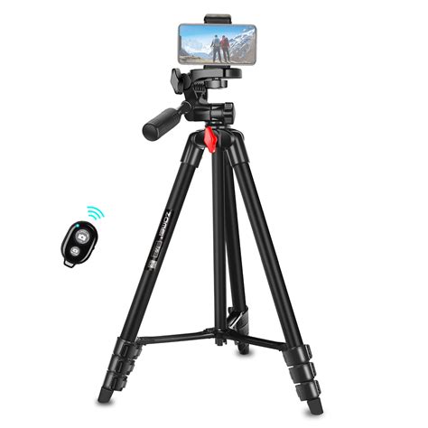 ZOMEi Phone Tripod 54 Inch Cellphone Tripod Lightweight Portable Travel ...