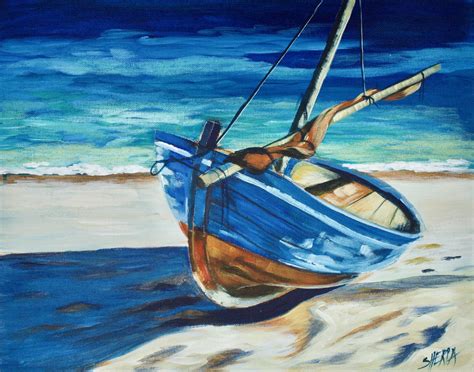 Boat On The Beach Step By Step Acrylic Painting On Canvas For Beginners The Art Sherpa - Gallery ...