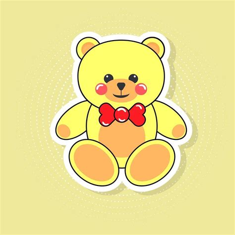 Cute teddy bear sticker 3540989 Vector Art at Vecteezy