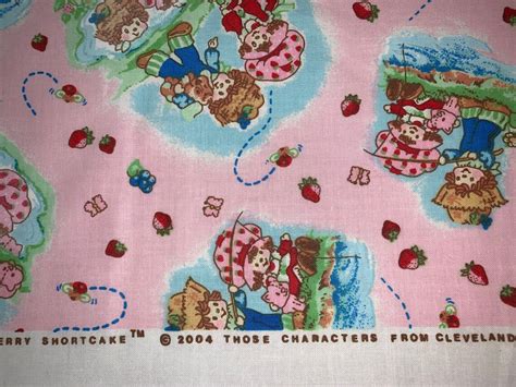 Vintage Strawberry Shortcake Pink Fabric Sold by FQ | Etsy