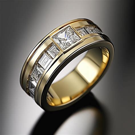 Premium AI Image | a gold ring with a diamond and diamonds on it.