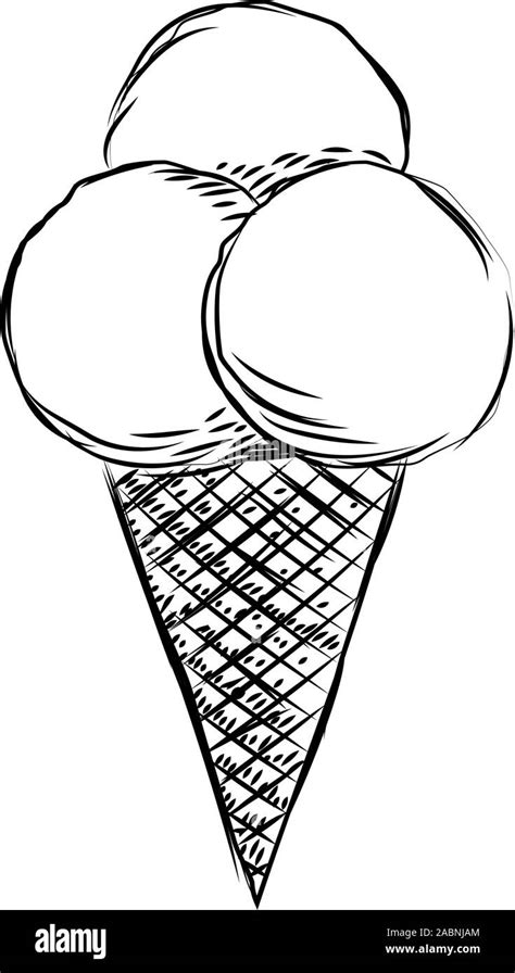 Sketch of an ice cream cone Stock Vector Image & Art - Alamy