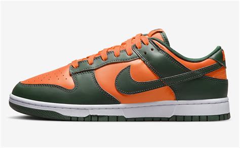 Green and Orange Outfit the Nike Dunk Low "Miami Hurricanes" This Fall