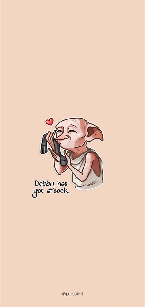 Dobby from Harry Potter phone wallpaper holding a sock with a heart ...