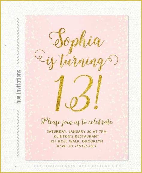 13th Birthday Invitation Templates Free Of Printable Birthday Cards for Teenage Girls ...