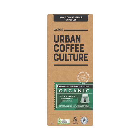 Buy Coles Urban Coffee Culture Organic Home Compostable Capsules 10 pack | Coles