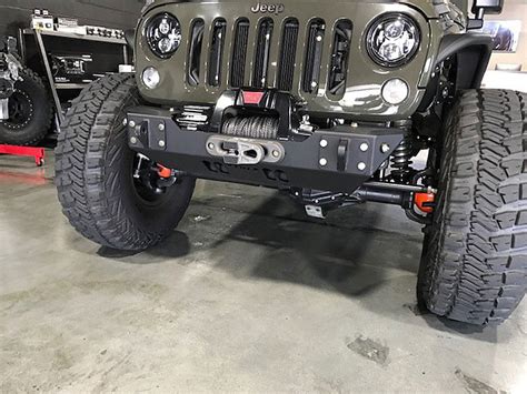 JK Stubby Style Front Bumper - Aluminum | GenRight Jeep Parts