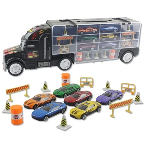 Satisfying Toy Truck Transport Car Carrier Includes 6 Cars Trucks Kids Toy Birthday Gift Box-in ...