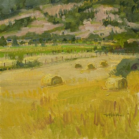 Hay Fields of Wolf Mountain Utah Painting by Spike Ress - Fine Art America