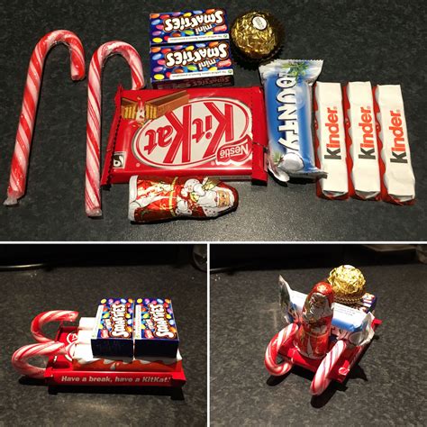 Candy Cane sleighs made with chocolate and sweets available in the UK ...