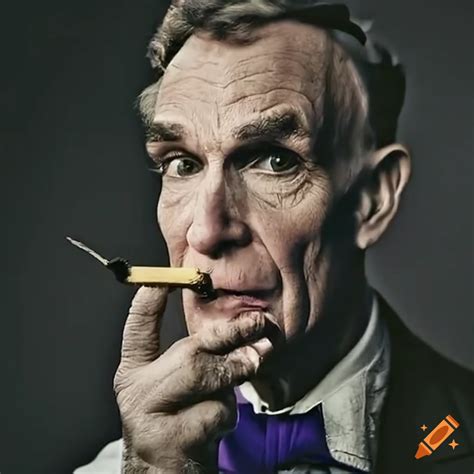 Bill nye posing with smoke