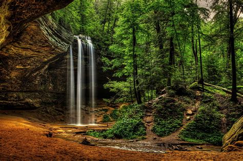 HD wallpaper: waterfalls and trees wallpaper, forest, Logan, Ohio, Hocking Hills State Park ...