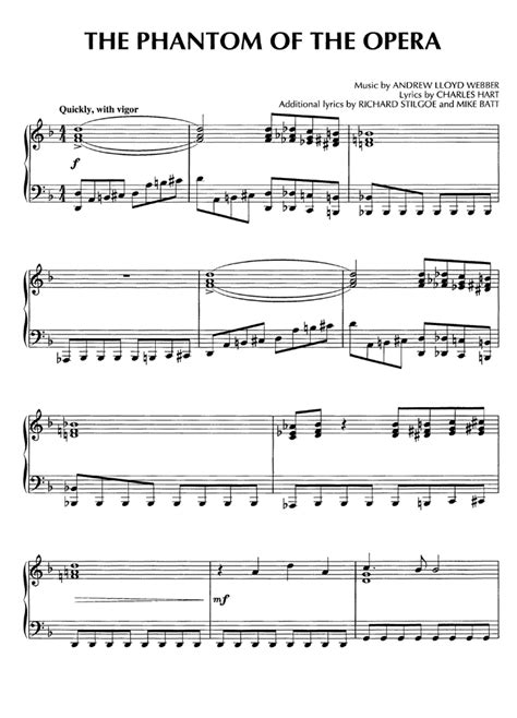 THE PHANTOM OF THE OPERA Piano Sheet music | Easy Sheet Music