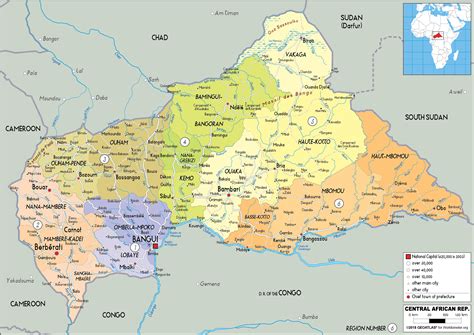 Central African Republic Map (Political) - Worldometer