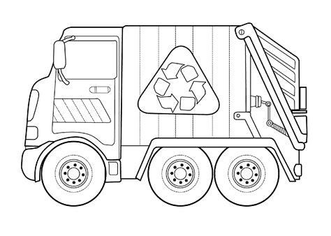 Coloring Printable Garbage Truck