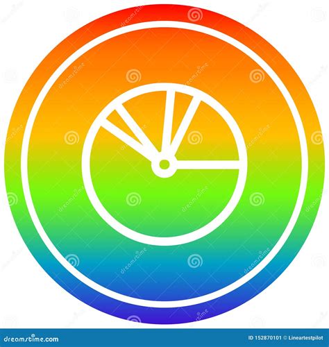 A Creative Pie Chart Circular in Rainbow Spectrum Stock Vector ...