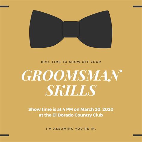 Free Custom Printable Groomsman Invitation Templates Canva, 52% OFF