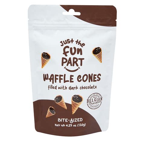 Just The Fun Part Dark Chocolate Mini Waffle Cones 4.23 oz Pouch | Nassau Candy