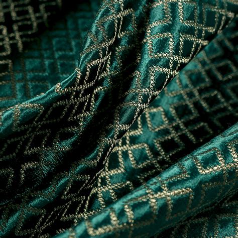 Penelope Patterned Fabric, Emerald Green - Tackler London