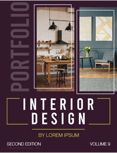 Interior Design Portfolio Cover Pages | MS Word Cover Page Templates