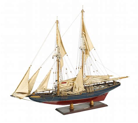 A wood Bluenose II ship model