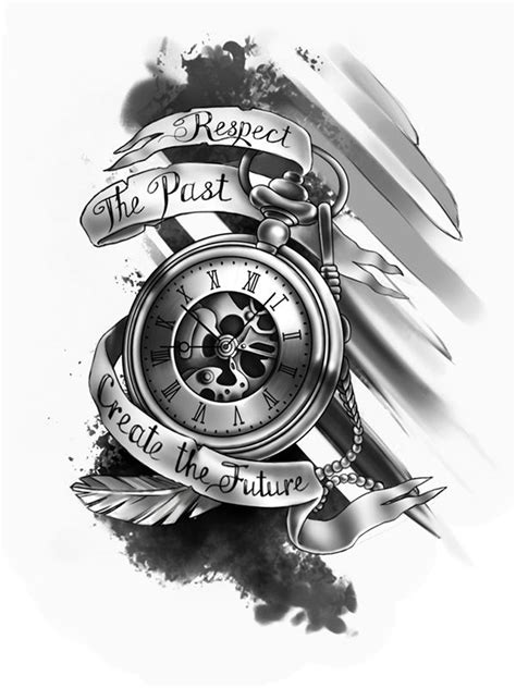 Resultado de imagem para clock tattoo designs | Clock tattoo design ...